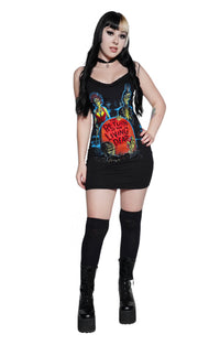 Return of the Living Dead Lace Strap Dress (Black Lace)