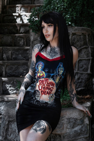 Return of the Living Dead Lace Strap Dress (Red Lace)