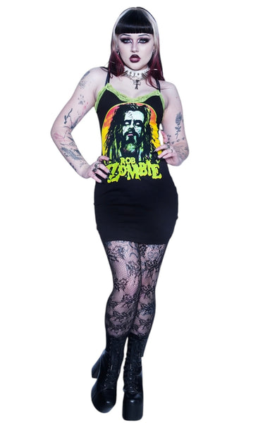 Rob Zombie Green Lace Strap Dress