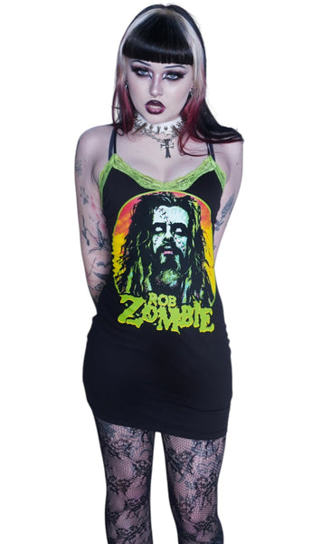 Rob Zombie Green Lace Strap Dress