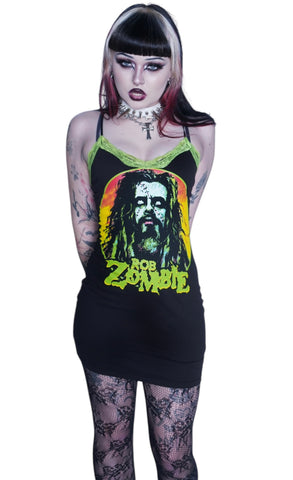Rob Zombie Green Lace Strap Dress