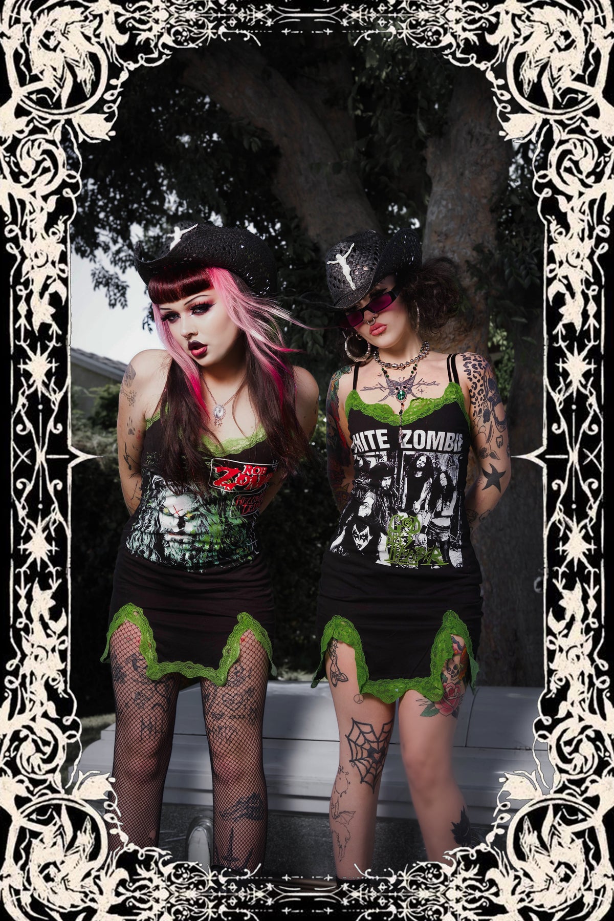 White Zombie Slit Lace Dress