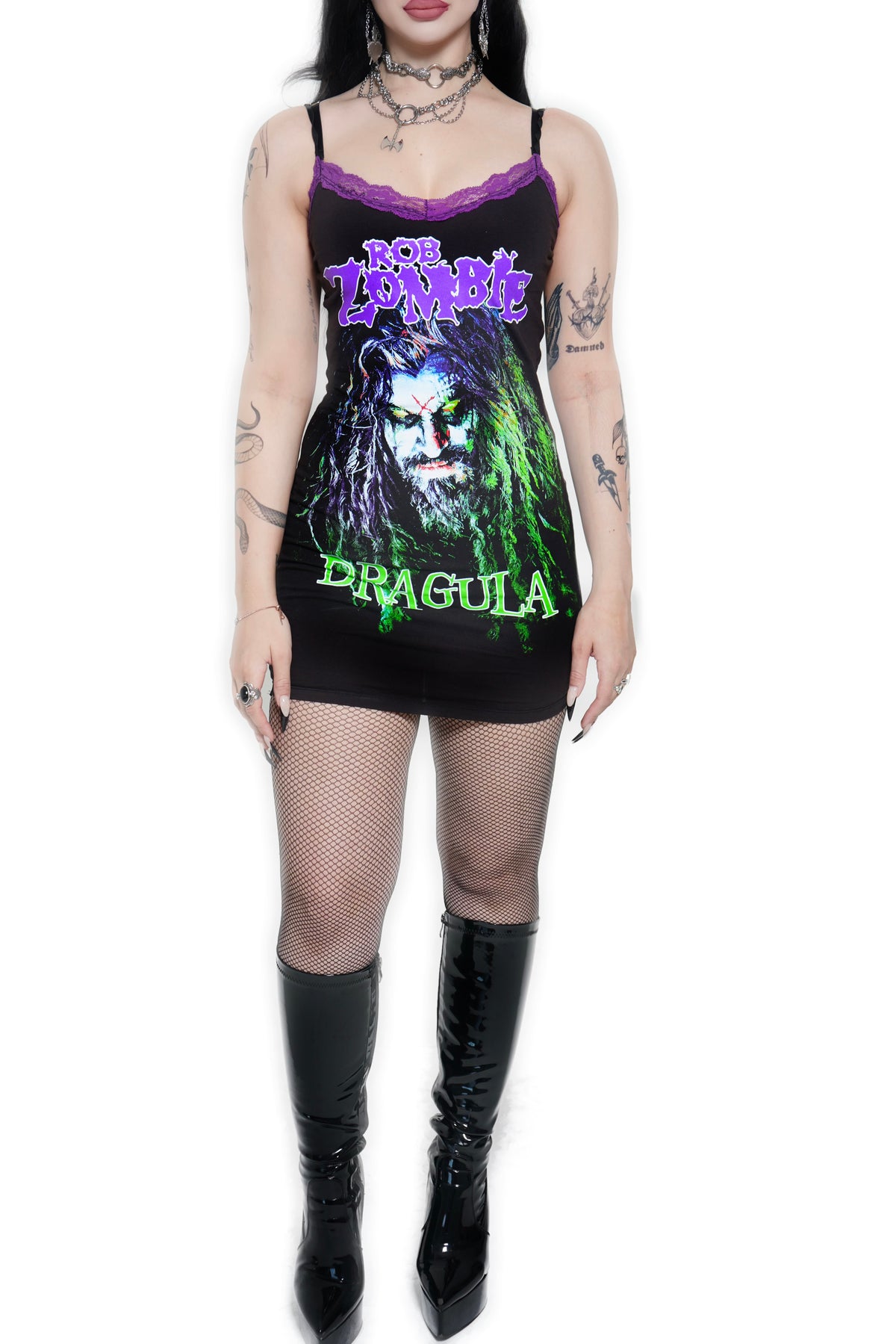 Rob Zombie Purple Lace Strap Dress