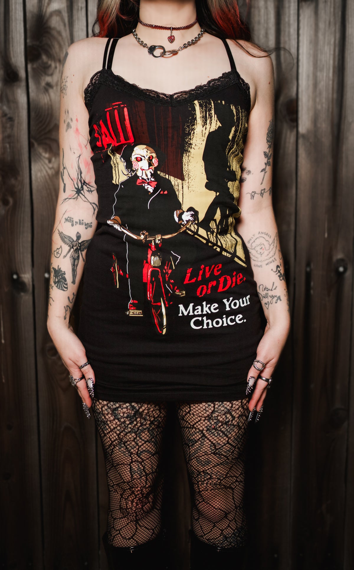 Saw Lace Strap Dress