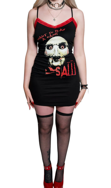 Saw Red Lace Strap Dress