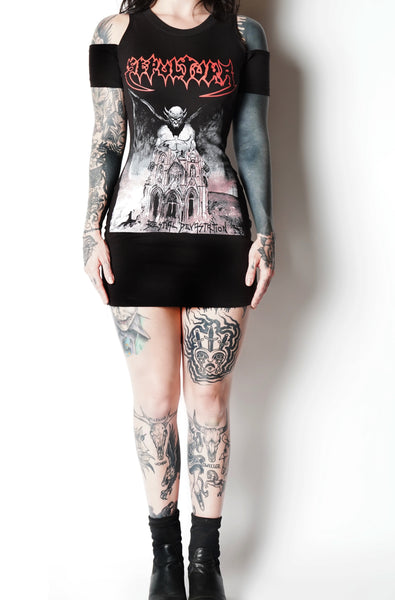 Sepultura Shoulder-Cut Dress