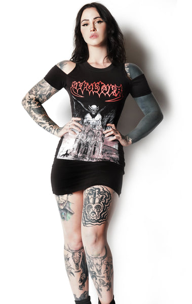 Sepultura Shoulder-Cut Dress