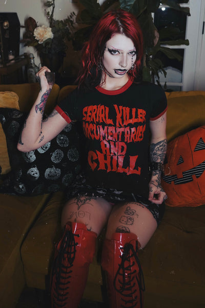 Serial Killer Doc And Chill Ringer Tee