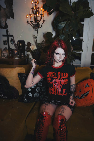 Serial Killer Doc And Chill Ringer Tee