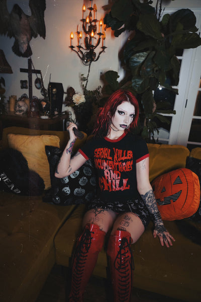 Serial Killer Doc And Chill Ringer Tee