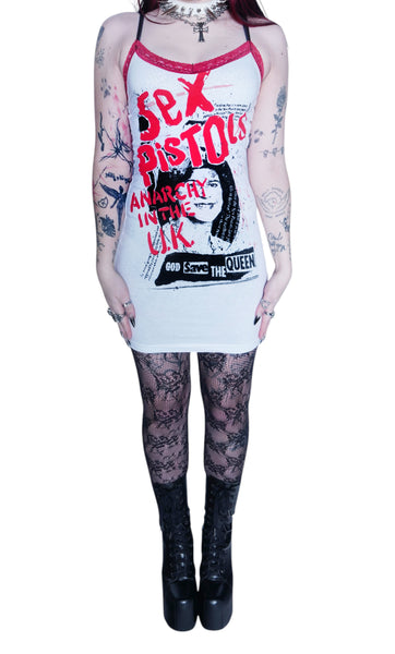 Sex Pistols Red Lace Strap Dress