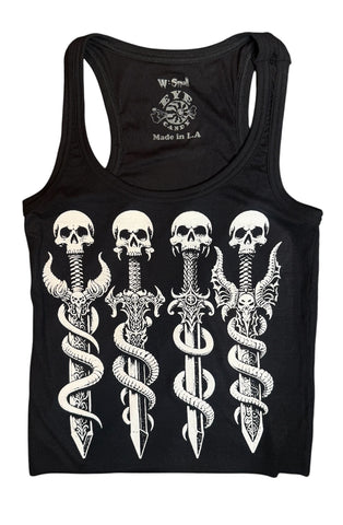 Skull Swords Ribbed Tank Top