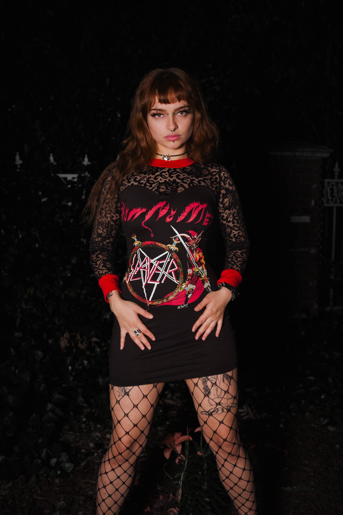 Slayer Long Sleeve Lace Dress