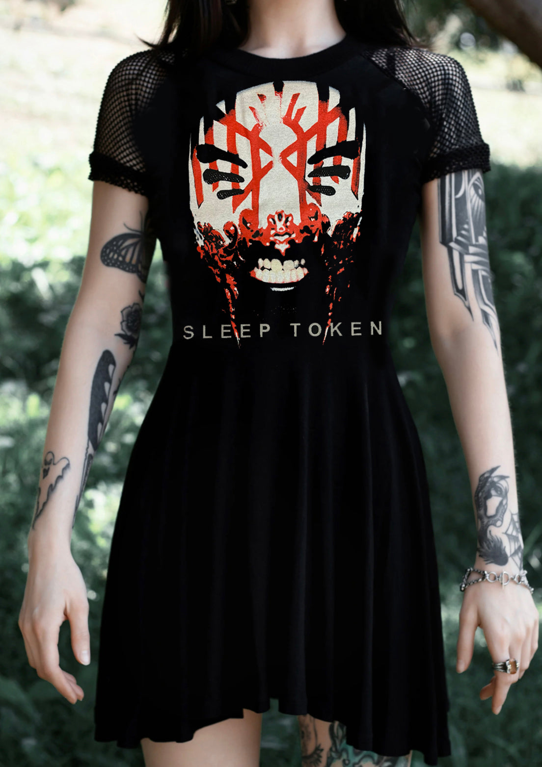 Sleep Token Fishnet Baby Doll Dress