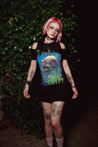 Tales from the Crypt Shoulder-Cut Dress