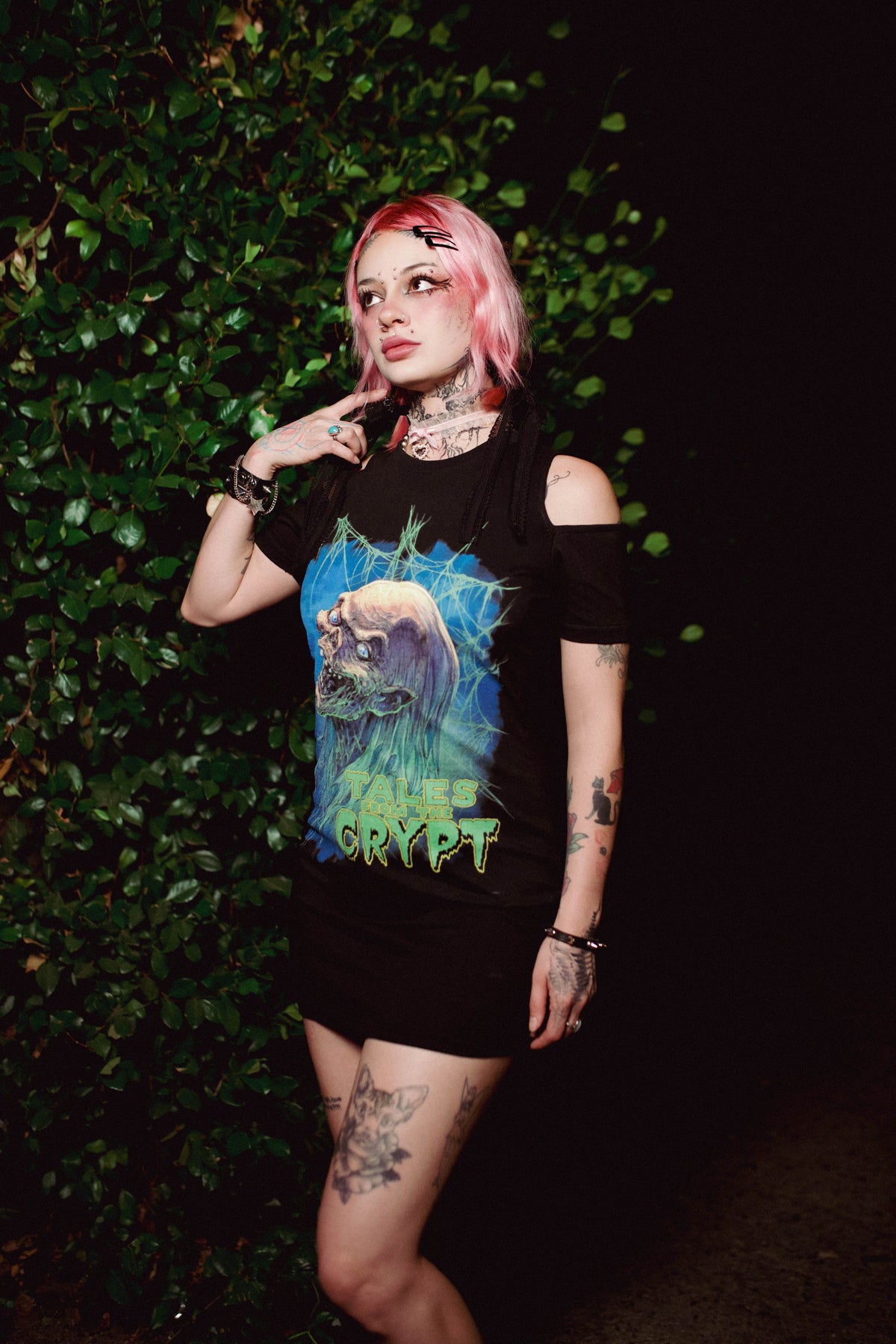 Tales from the Crypt Shoulder-Cut Dress