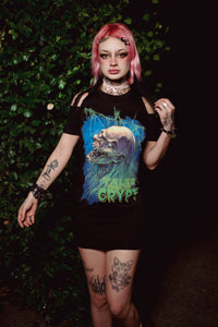 Tales from the Crypt Shoulder-Cut Dress