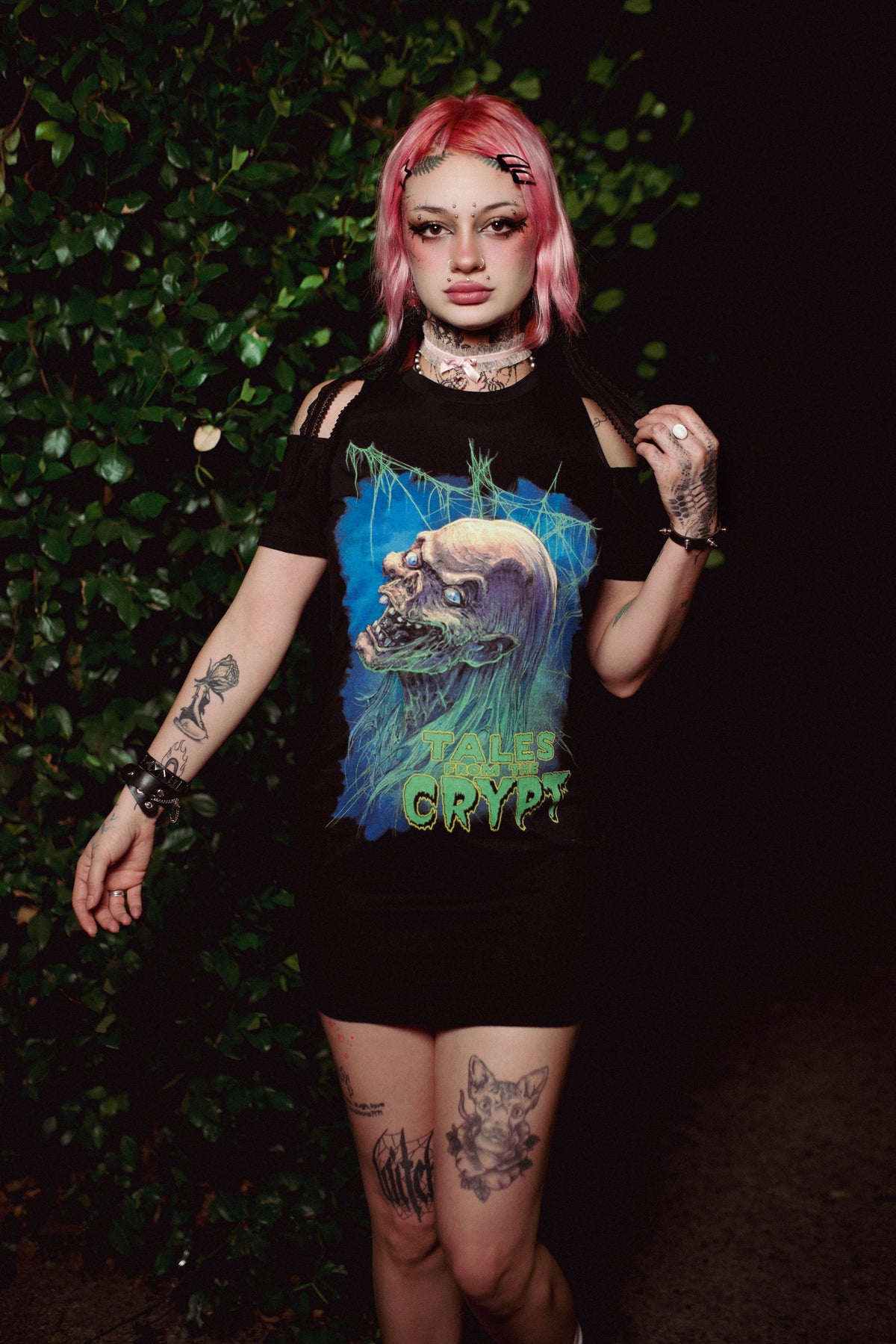 Tales from the Crypt Shoulder-Cut Dress