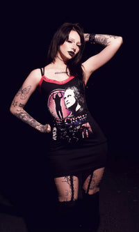 The Crow Pink Lace Strap Dress