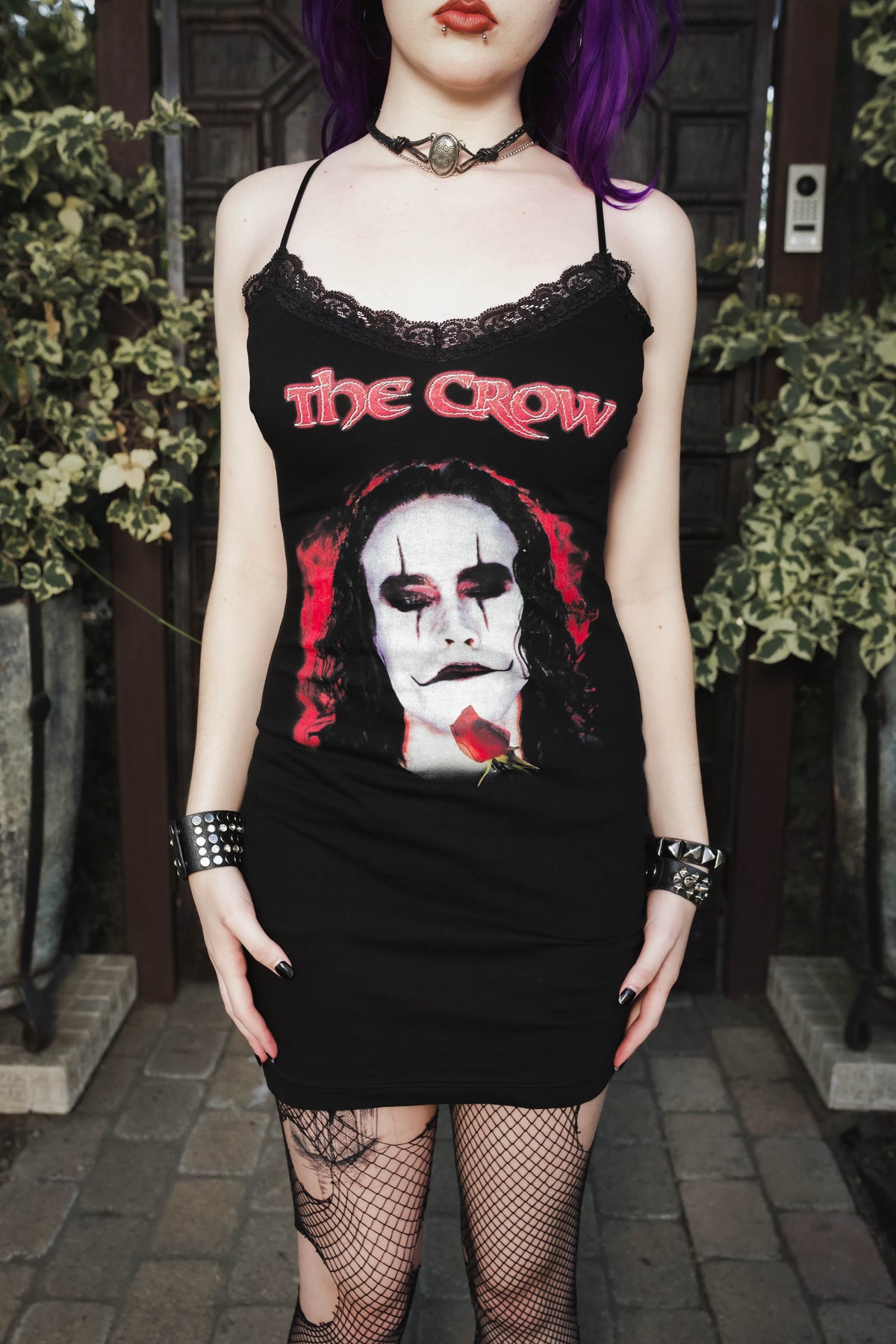 The Crow Lace Strap Dress (Rose)