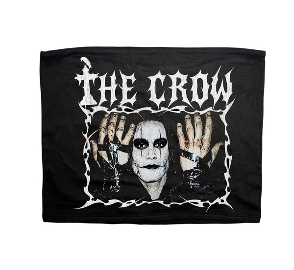 Black flag with 'The Crow' logo and image of a masked character holding a knife.