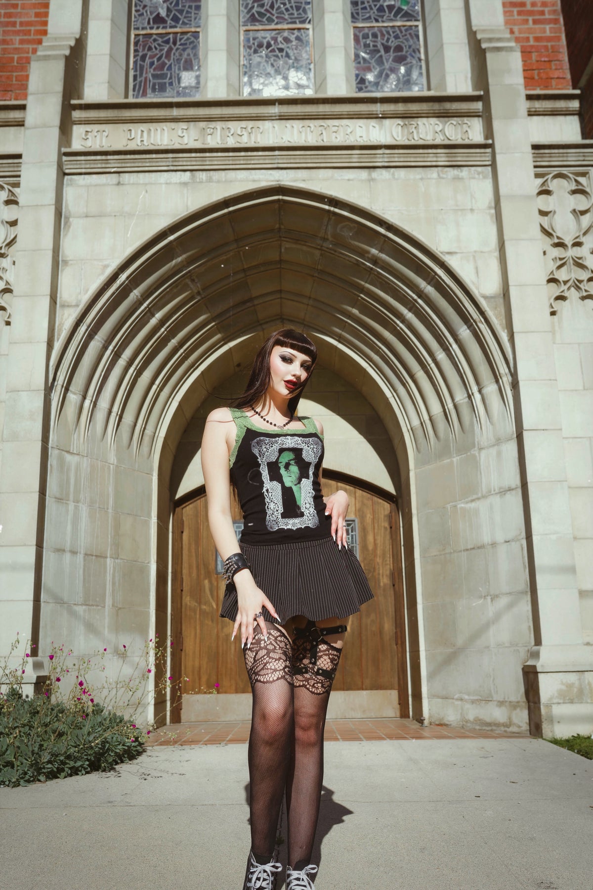 Peter Lace Ribbed Tank