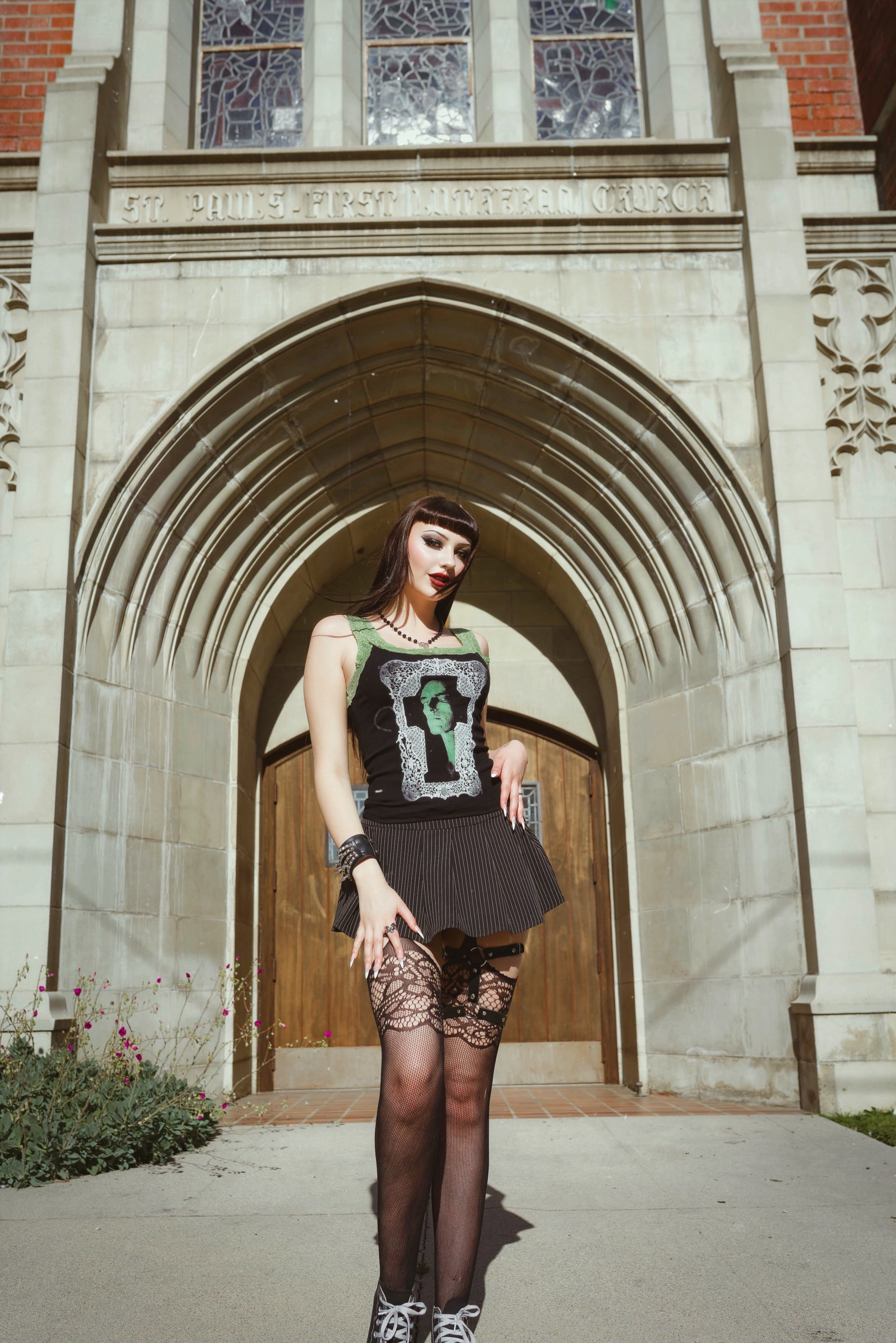 Peter Lace Ribbed Tank