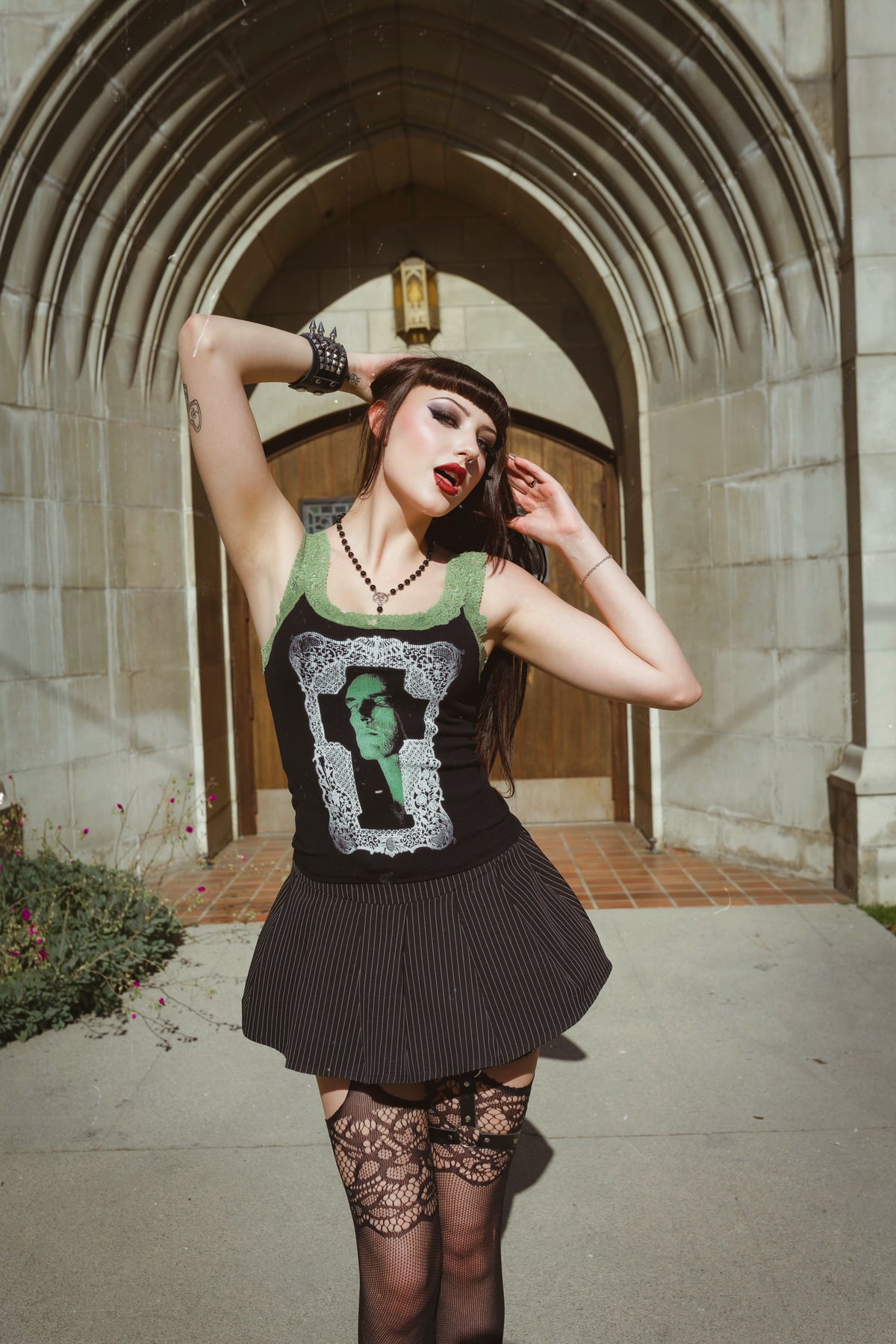 Peter Lace Ribbed Tank