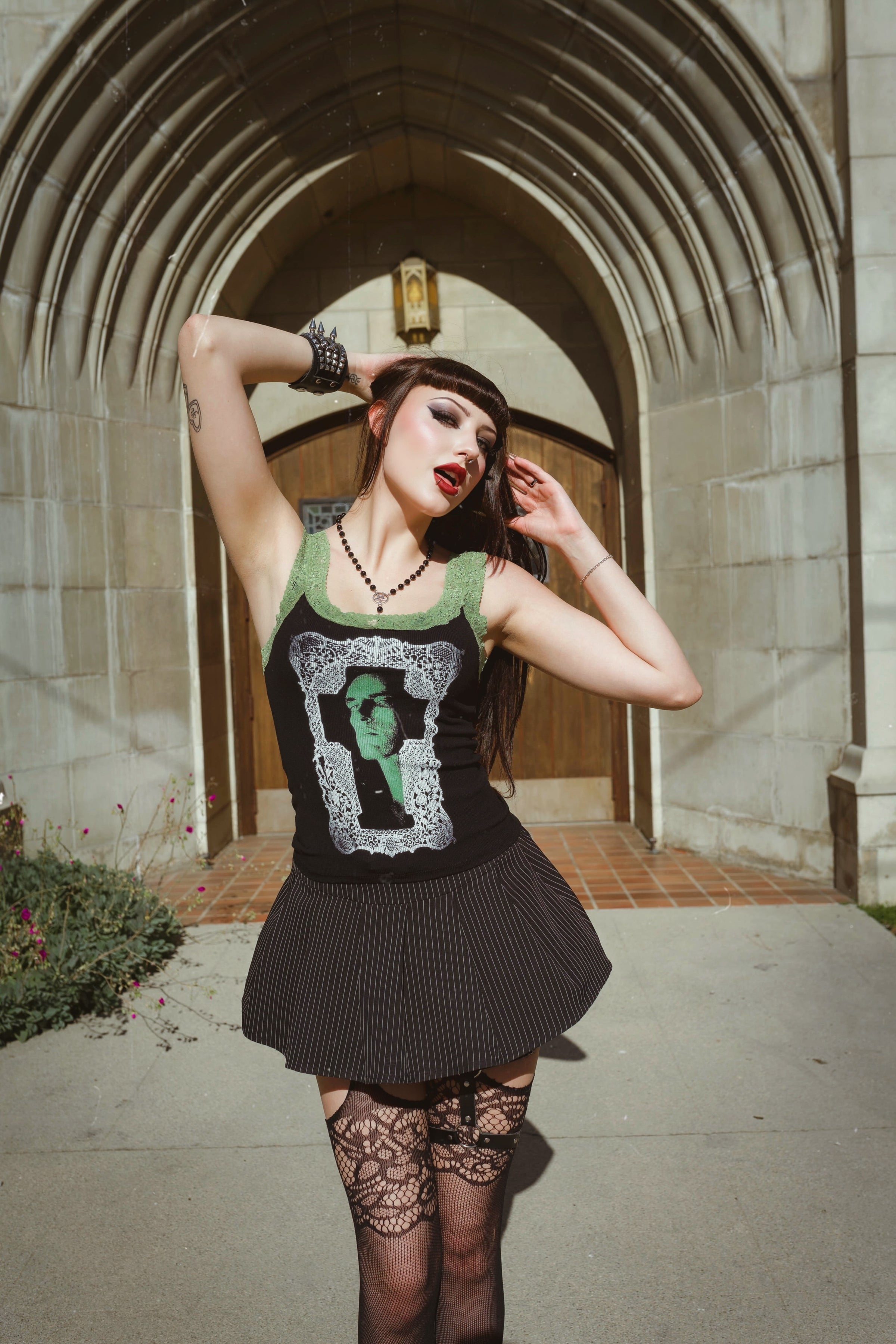 Peter Lace Ribbed Tank