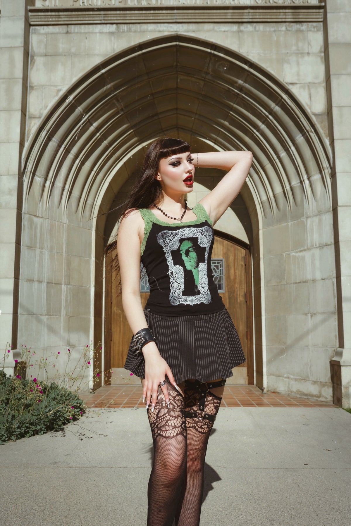 Peter Lace Ribbed Tank