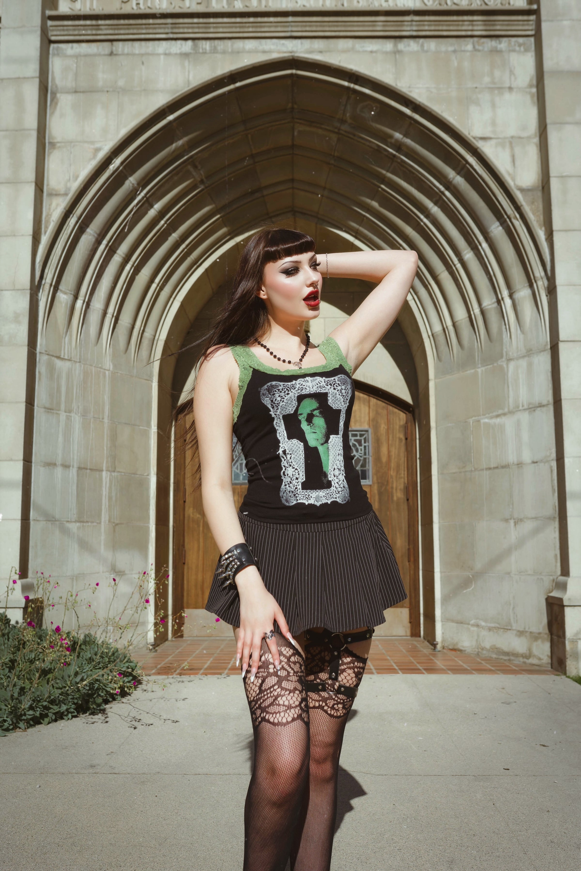 Peter Lace Ribbed Tank