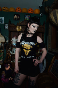 Venom Shoulder-Cut Dress