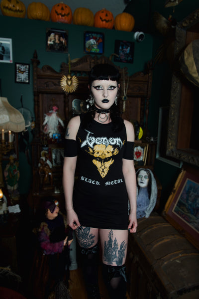 Venom Shoulder-Cut Dress