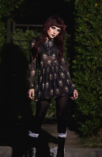 Skull Print Victorian Lace Dress