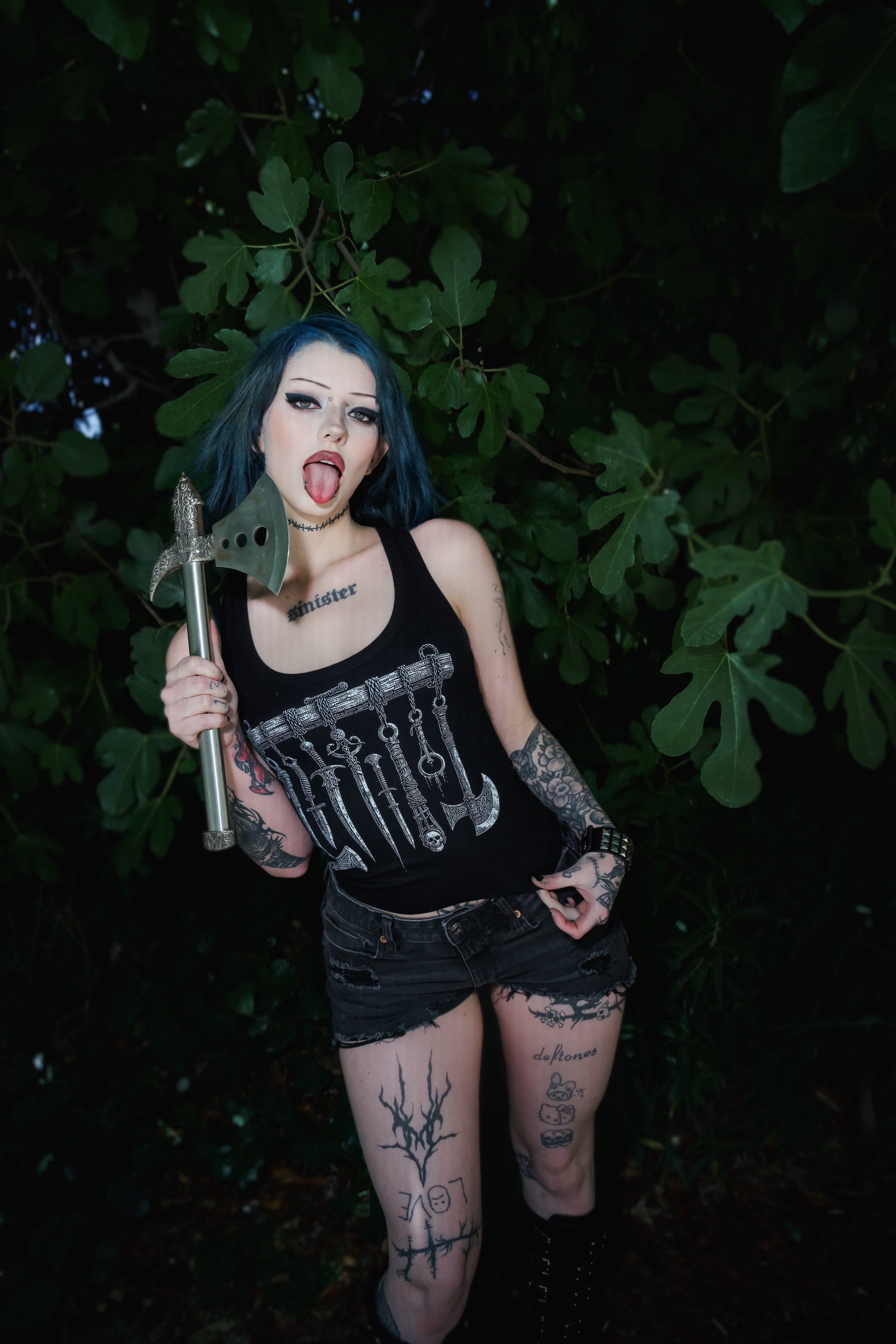 Medieval Weapons Ribbed Tank Top