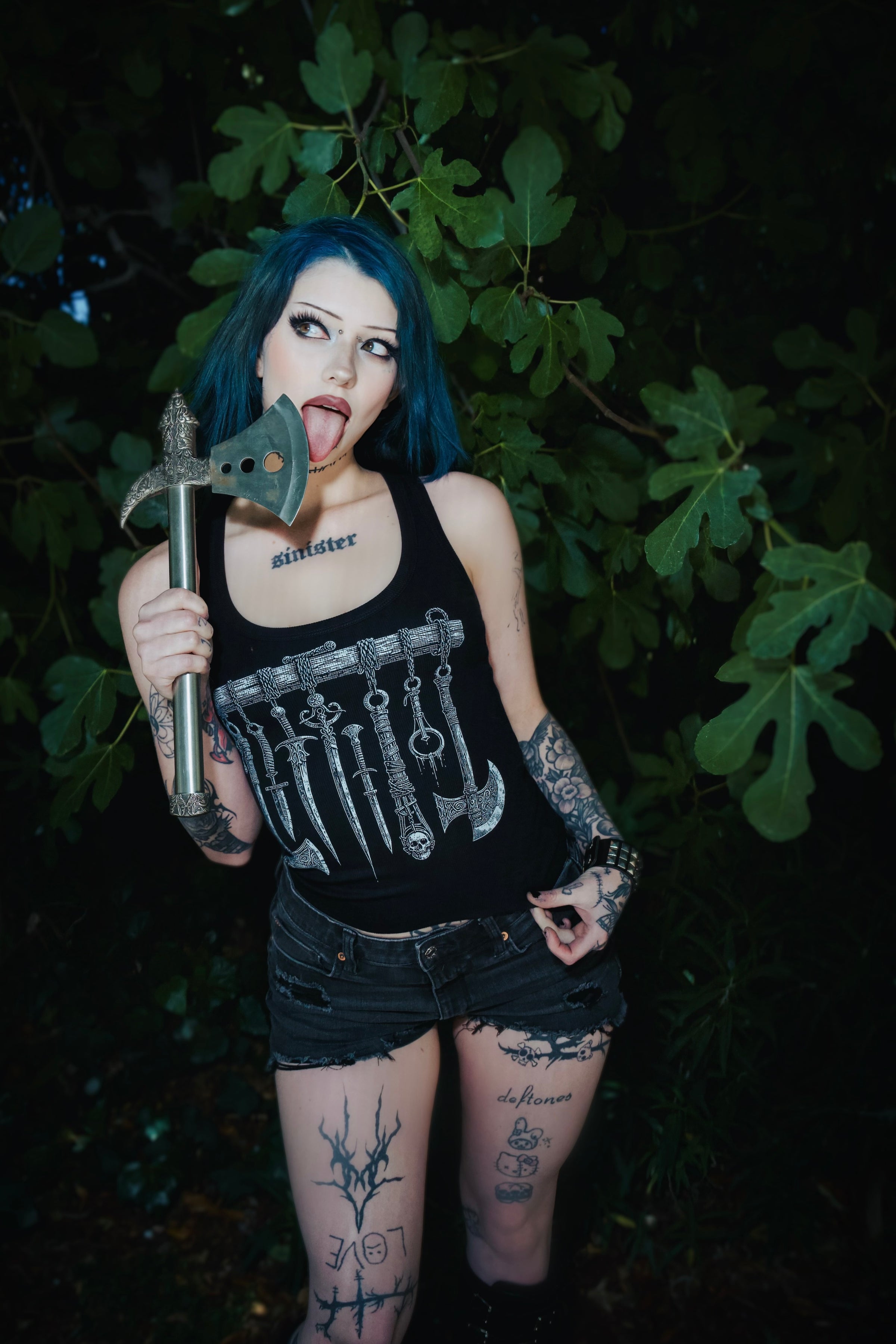Medieval Weapons Ribbed Tank Top