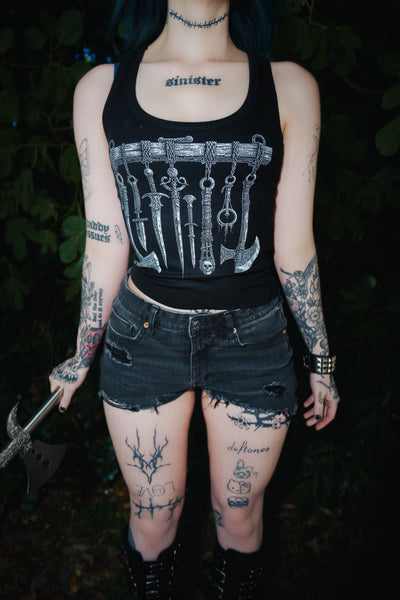 Medieval Weapons Ribbed Tank Top
