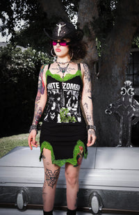 White Zombie Slit Lace Dress