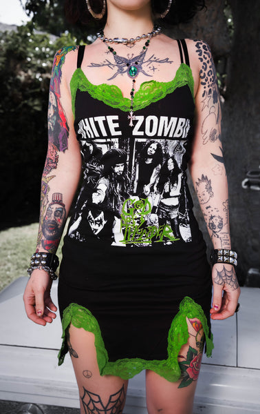 White Zombie Slit Lace Dress