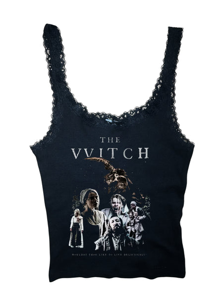 The Witch Ribbed Lace Tank
