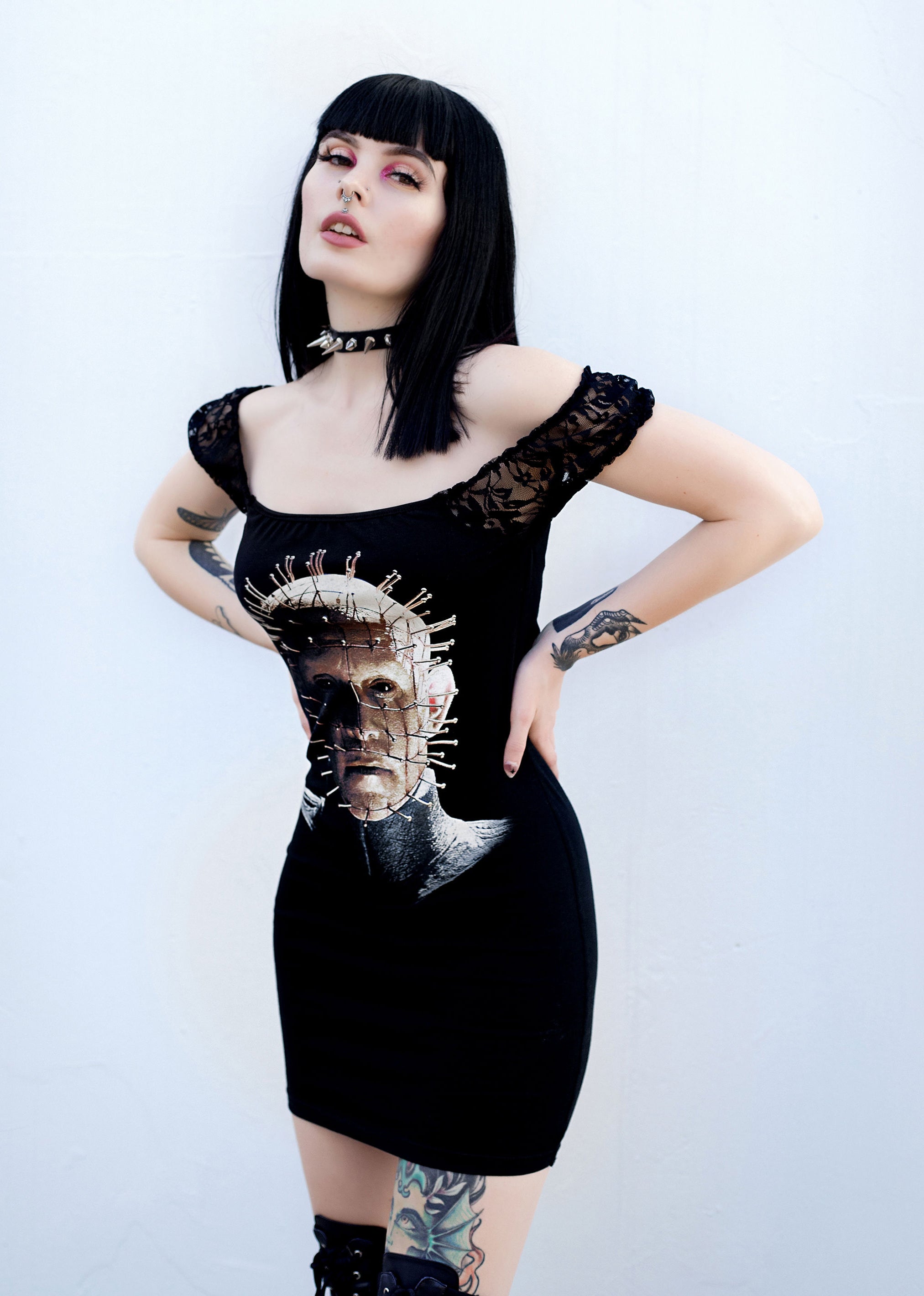 Hellraiser Off- Shoulder Lace Dress - Vera's Eyecandy Hellraiser Off- Shoulder Lace Dress - Vera's Eyecandy