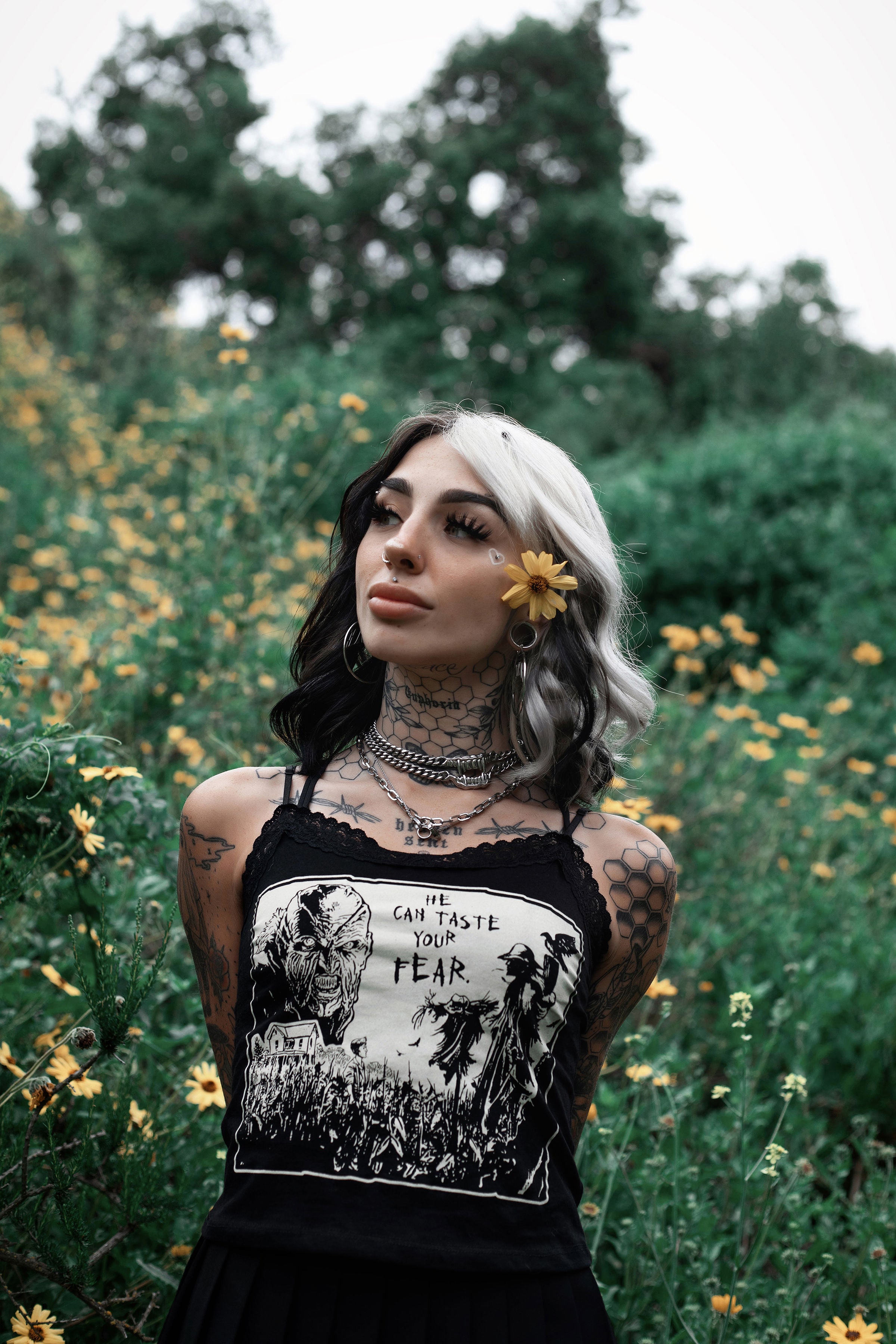 Jeepers Creepers - Cropped Lace Tank