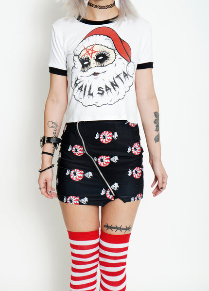 Hail Santa Ringer Tee