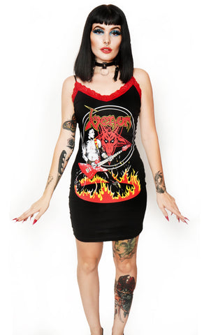 Venom Red Lace Strap Dress