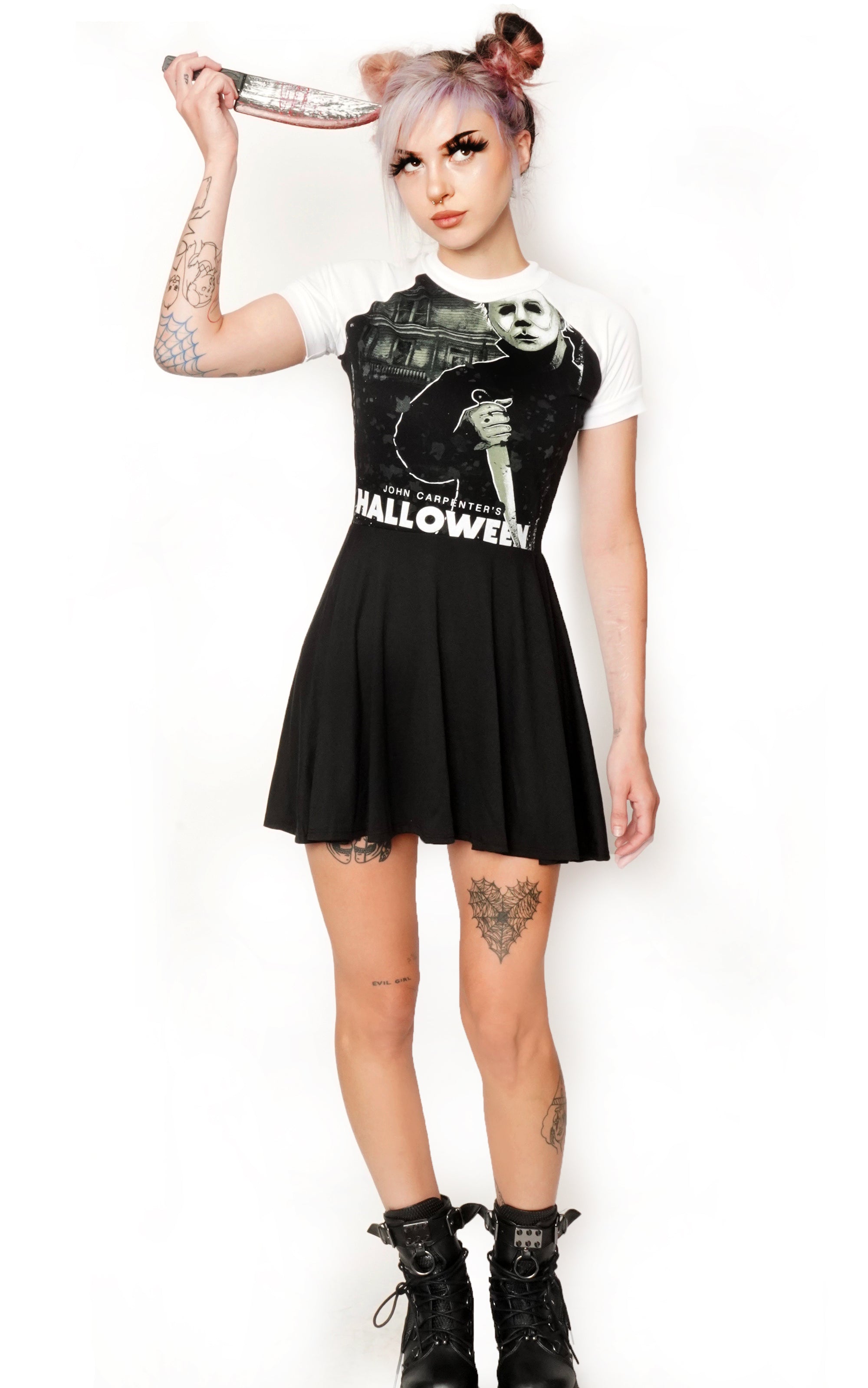 Michael Myers White Sleeves Baby Doll Dress