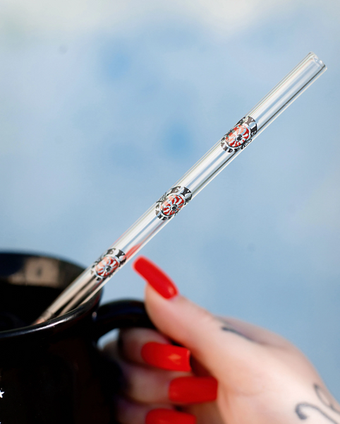 Eyecandy logo glass straw 