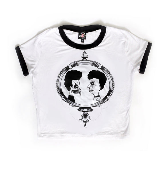 Black Metal Beavis and Butthead Ringer Tee