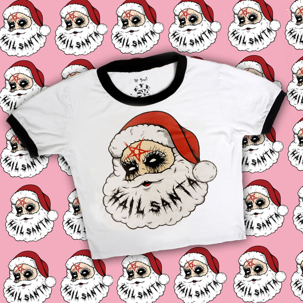 Hail Santa Ringer Tee