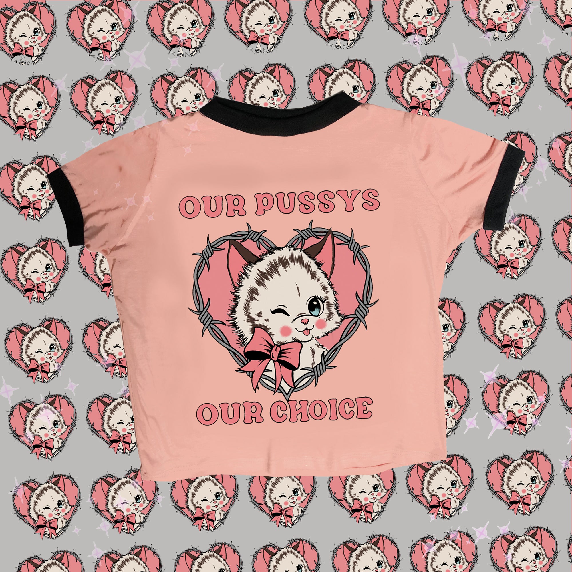 Our Pus Our choice Ringer Tee - Vera's Eyecandy
