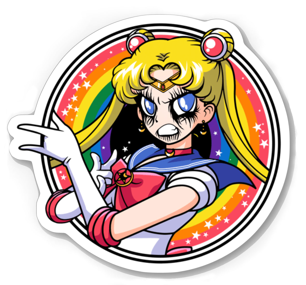 Metal Sailor Moon Cut Vinyl STICKER - Vera's Eyecandy